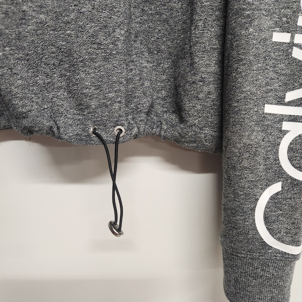 Calvin Klein Gray quarterzip cropped sweatshirt size XXL - Picture 3 of 13
